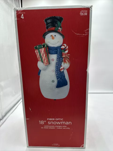 Target Christmas 18" Fiber Optic Lit Snowman 2009 Wonderland VTG Indoor Holiday