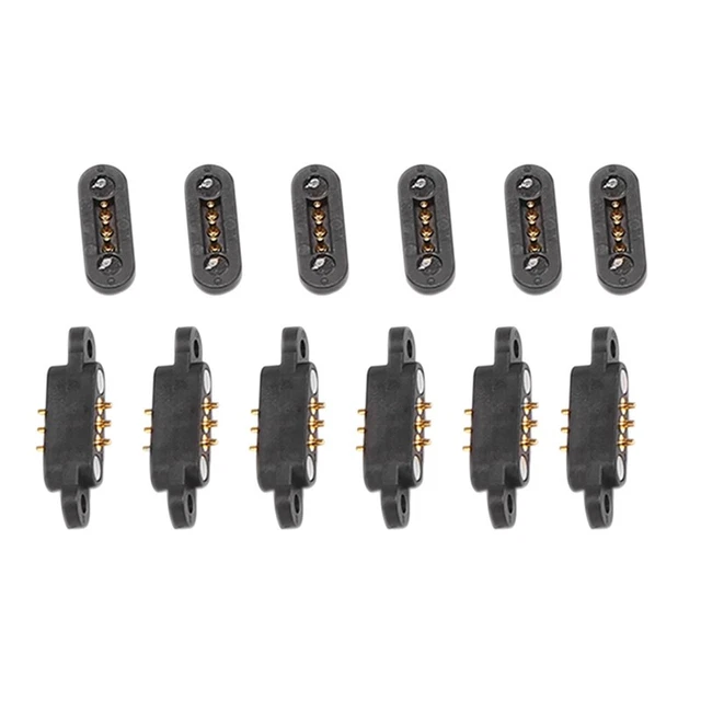 6 Paar Federbelasteter Magnetischer Pogo-Pin-Anschluss 3 Positionen Magnete G4D2