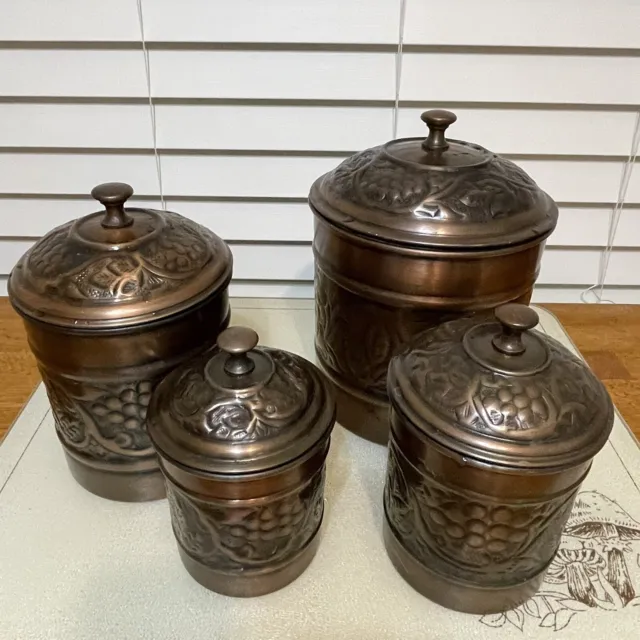 OBI 4 Piece Kitchen Canister Set Antique Copper Heritage Collection