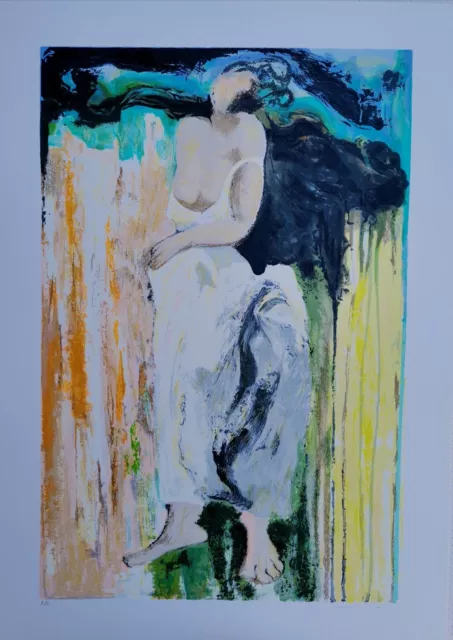Angelo Colagrossi  serigrafia materica nudo figurativo lirismo arte moderna Casa