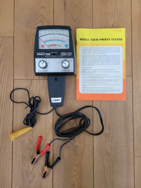 Rite Autotronics Corp (RAC) Dwell - Tach - Points Tester, with manual - Vintage