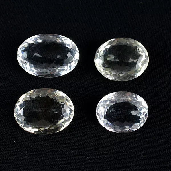 102 Cts/4 pcs Natural White Quartz Oval Cut Unheated Gemstone Wholesale Lot