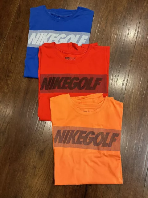 Lot Of 3 Nike Golf Dri Fit Mens T-Shirt Size XL Graphic Print PGA Tour Excellent