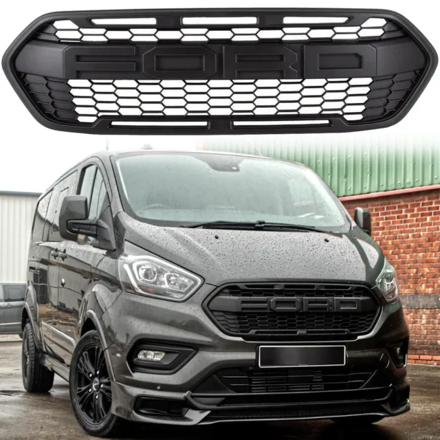 Front Grill W/Letters For Ford Transit Custom 2018-On Trail Raptor Grille Black