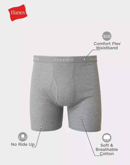 Hanes Men's Cool DRI Boxer Briefs Pack, Moisture-Wicking 100% Cotton, 6-Pack 2