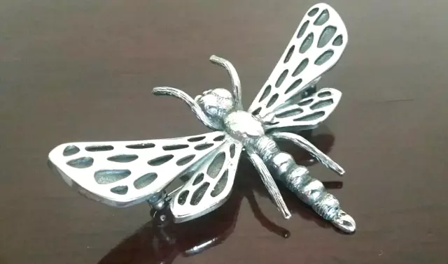 Erick's Sterling Silver Art Deco Design Dragonfly Pin- Pendant Taxco.925