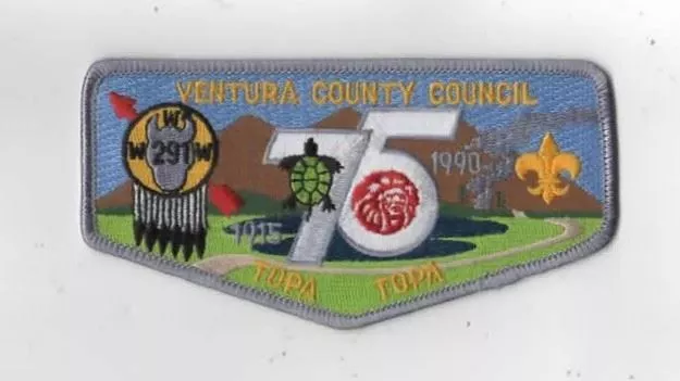OA Topa Topa Lodge 291 1915-1990 75th GRY Bdr. Ventura County Council 57, [KY-26