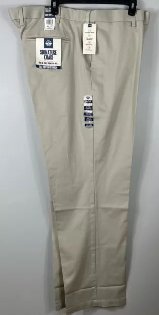 Dockers Big & Tall Signature Lux Cotton Stretch Pants Khaki Sz 46X34 Classic Fit