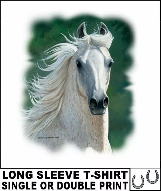 Beautiful Arab Or Andalusian Or Lipizzan Horse Long Sleeve T-Shirt Ab350