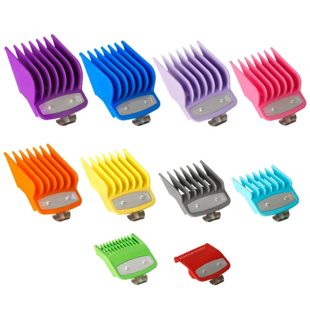 10 PIEZAS protectores de cortadora para cortadora, guías de corte de pelo de color con H7