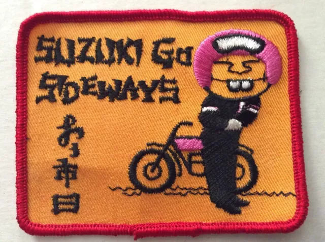 Suzuki Go Sideways  NOS Vintage Patch Motorcycles Biker 70s Rat Hot Rod Funny