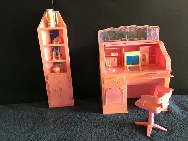 BARBIE VINTAGE, LIVING Pretty bureau magique 1988, Italie, chaise