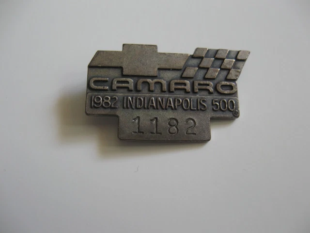 1982 Indy 500 Camaro SIlver Pit Badge