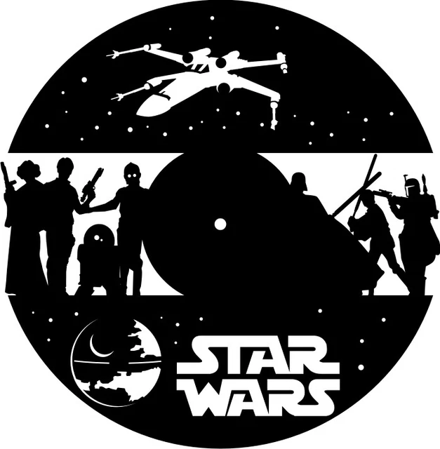 DXF CDR & SVG File For CNC Plasma or Laser Cut - Star Wars clock ...