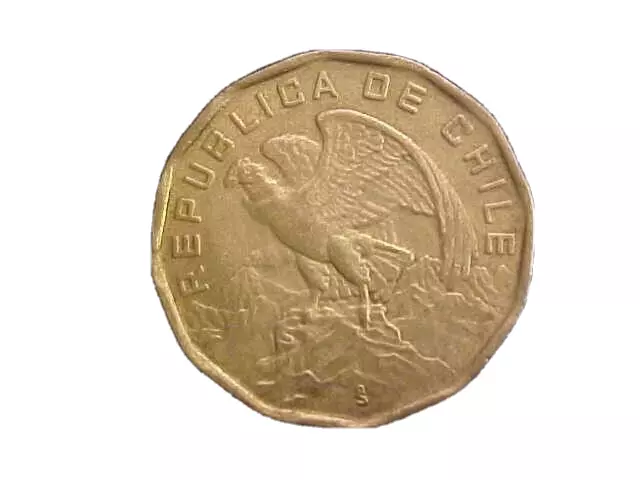 1974 CHILE 100 ESCUDOS KM# 202- VERY NICE CIRC 12 SIDED COLLECTOR COIN!-c2454xux