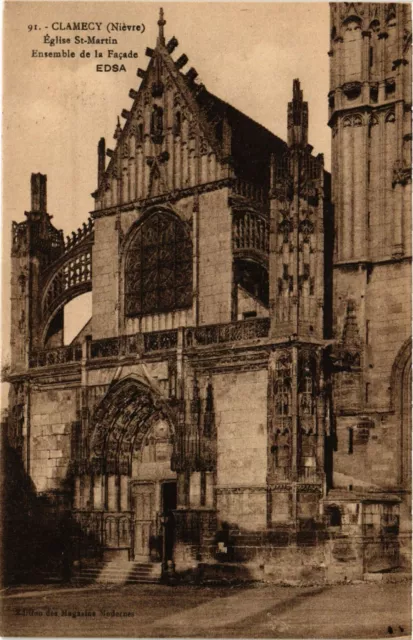 CPA AK CLAMECY Église St-MARTIN. Ensemble de la Facade (420656)