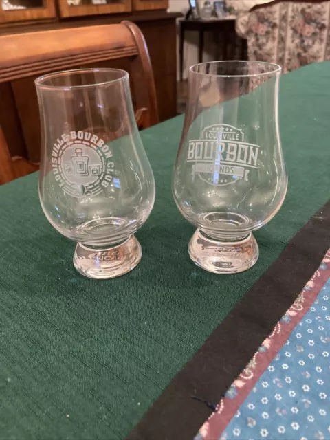 Louisville, Kentucky Bourbon Tasting Glasses Glencarin  Set 2