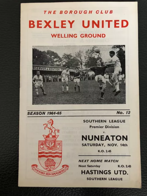 Bexley United v Nuneaton (Southern League Premier), 14.11.1964.