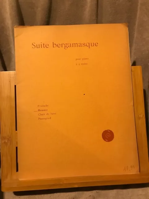 Claude Debussy Suite Bergamasque Menuet partition piano 4 mains ed. Jobert