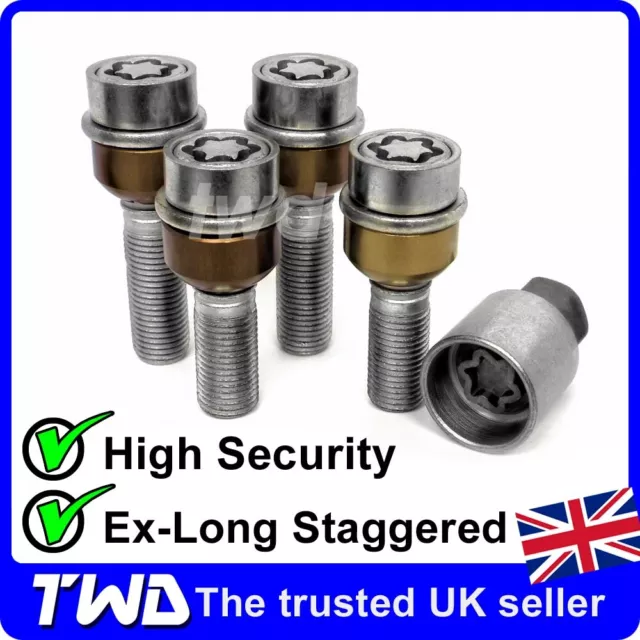 WHEEL LOCKING BOLTS - PORSCHE + 7MM & 15MM SPACERS ALLOY STAGGERED LUG NUT [PSe]