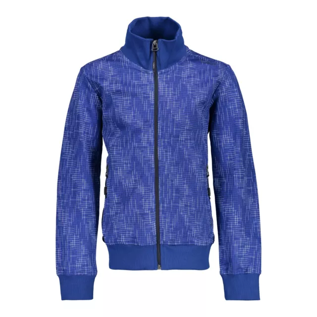 CMP Sweat Jacket Boy Jacket Blau Graphic Pattern French Terry Ribbed Cuffs