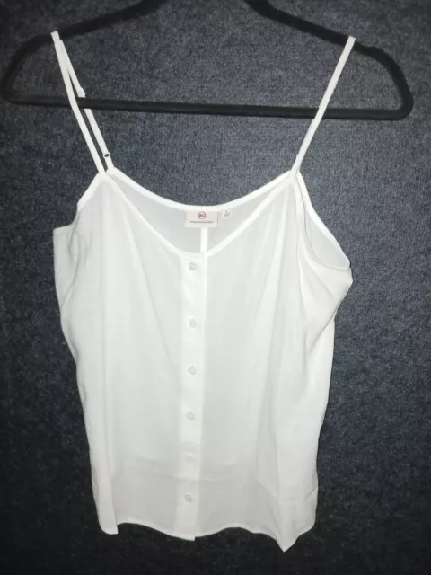 AG Adriano Goldschmied Women's Austen Clean Tank Top White Button Up Lightweight