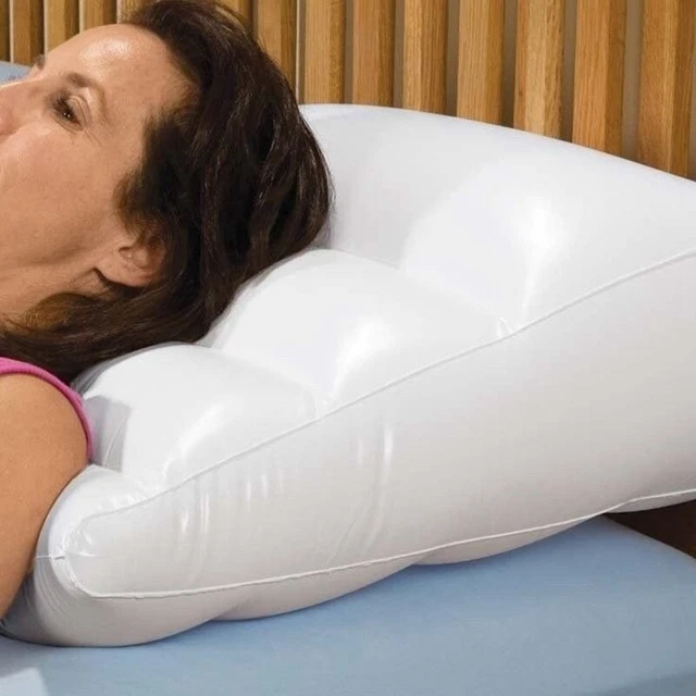 1X( Inflatable Bed Wedge Pillow - Portable Velvety  (17Ozs) Cushion Bedside Bah