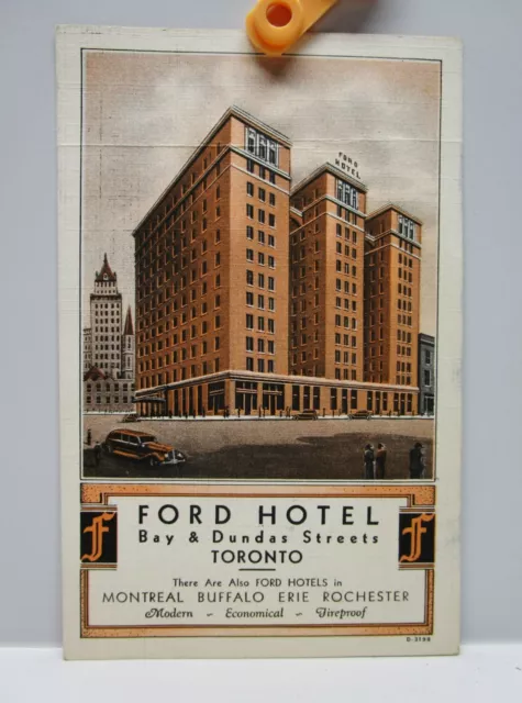 Vintage - Postcard - FORD HOTEL - Bay & Dundas Streets - TORONTO