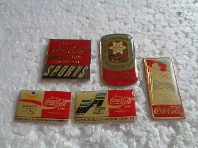 Job lot of 5 Coca cola sport events metal lapel pins
