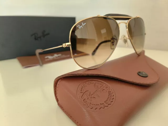 Gafas De Sol RAY BAN AVIATOR OUTDOORSMAN RB3422Q 001/51 GOLD nuevas