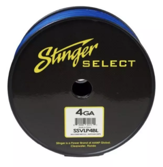 Stinger SSVLP4BL 4 Gauge Ga Matte Blue 100' Ft Spool Power Ground Wire Car Audio