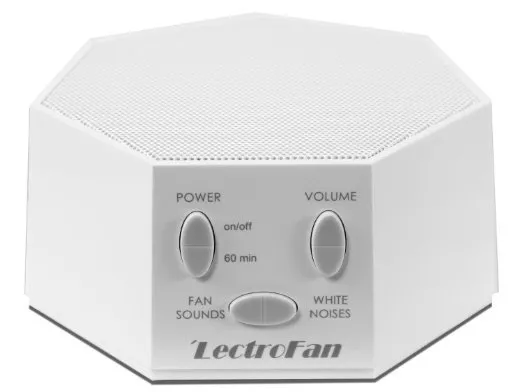 LECTROFAN White Noise Machine Fan Sound Generator with UK/US/EU Plugs - WHITE