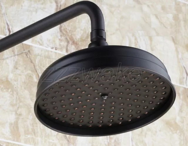 8 inch Black Oil Rubbed Bronze Round Bathroom Rainfall Shower Head Zsh003