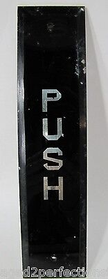 PUSH Old Bevel Edge Reverse Glass Door Plate Sign Architectural Hardware ROG