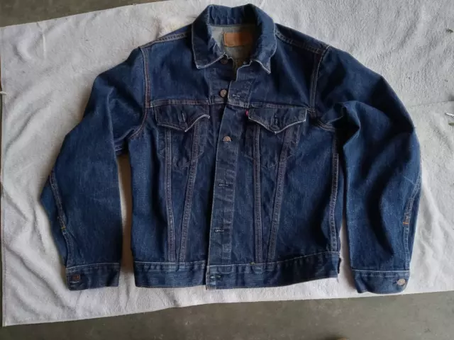 Vintage Big E Levi's Blue Denim Trucker Jacket Usa Small Wpl 423