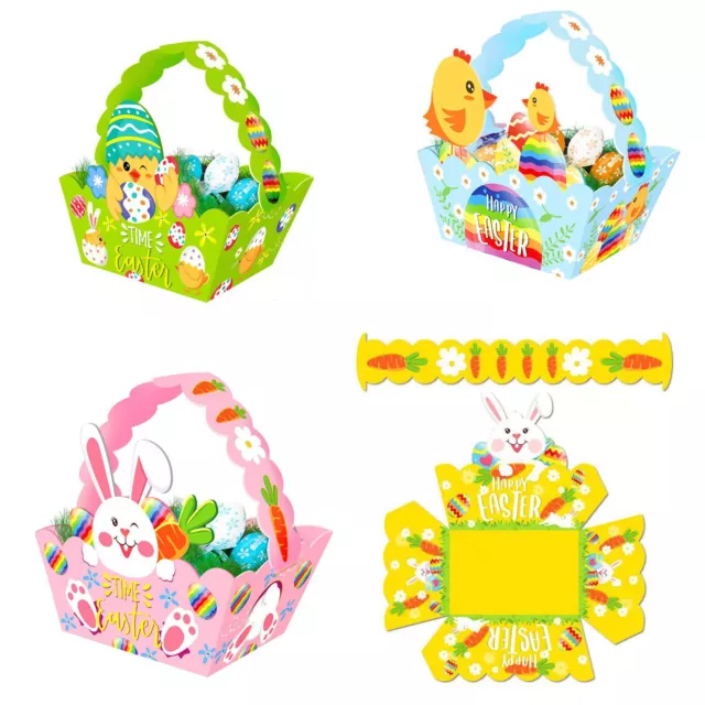 Bunny Basket 12pcs Cute Bunny Rabbit Easter Gift Baskets with Handle Portable