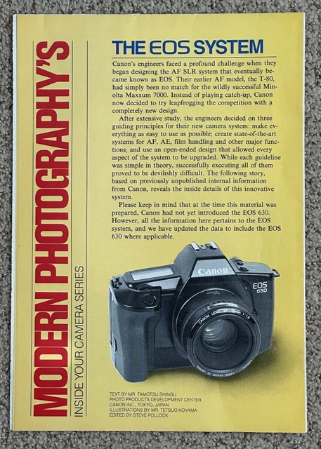 FOTOGRAFÍA MODERNA Inserto de 8 Páginas - Dentro de la CANON EOS 650
