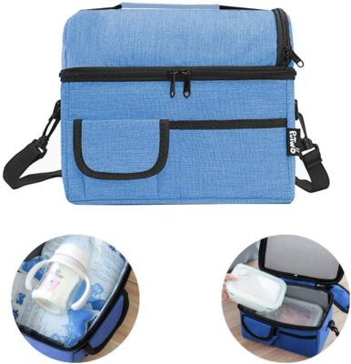 Bleu Jean PuTwo Sac Isotherme Grande Capacité 8L Sac Repas Pour Enfant Travail Pique-Nique 