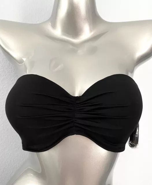 Victorias Secret Nwt Black Malta Underwire Strapless Bandeau Bikini Top 36DD