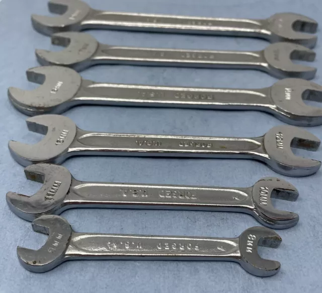 Indestro Metric Open End Wrench Set 6 piece 8-19mm 941-7mm USA with Bag 2