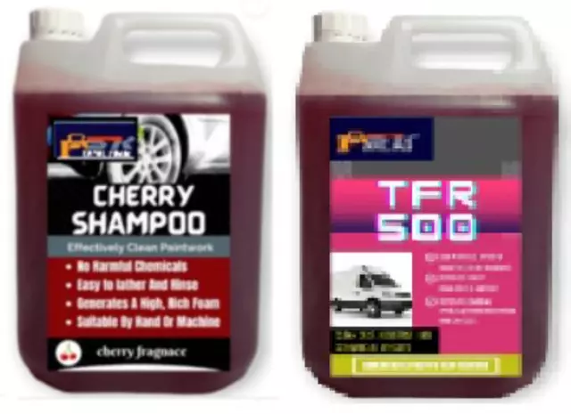 Cherry Snow Foam Shampoo 5L & Traffic Film Remover 5L Heavy Duty Concentrated