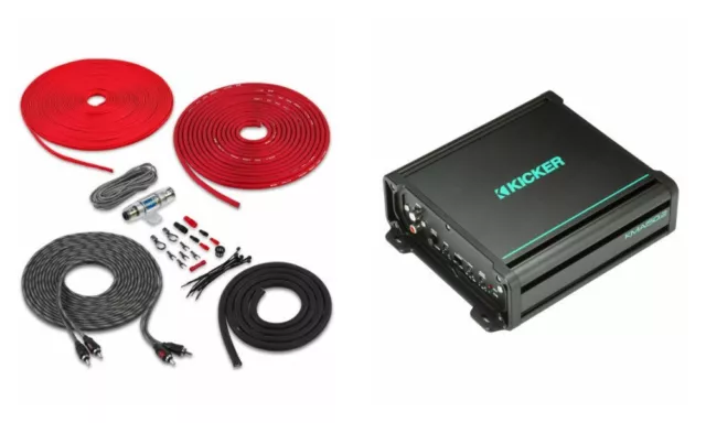 Kicker KMA150.2 150W 2-Channel Marine Amplifier w/ Free Belva 8 Gauge Amp Kit