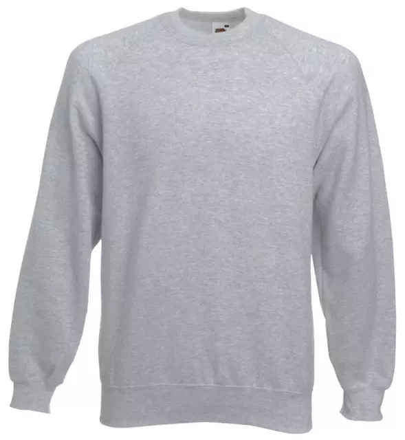 Felpa Girocollo Raglan Grigio o Blu Fruit of The Loom 80% Cotone Tg. S-M-2XL