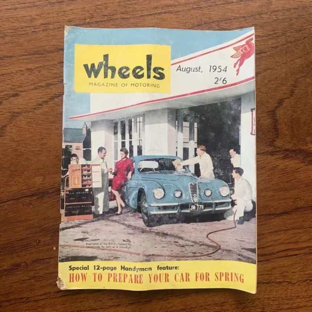 Vintage Aug 1954 'Wheels Magazine' M.g Tf Sports Volkswagen Saloon