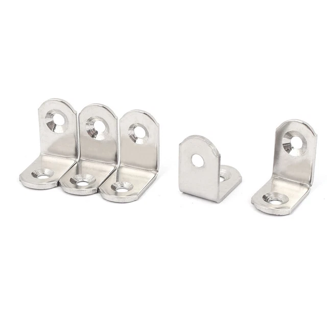 25mm x 25mm Stainless Steel L Shape Corner Brace Joint Right Angle Bracket 5pcs
