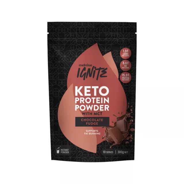^ Melrose Ignite Keto Protein Powder Chocolate Fudge 300g