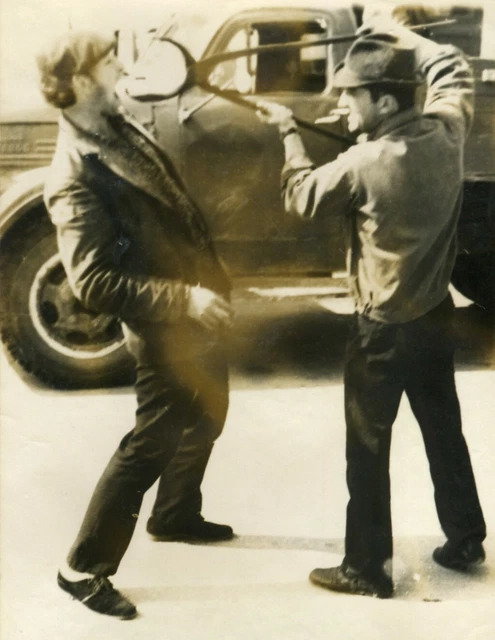 Smoking men pincers weird odd strange abstract gay int vtg photo