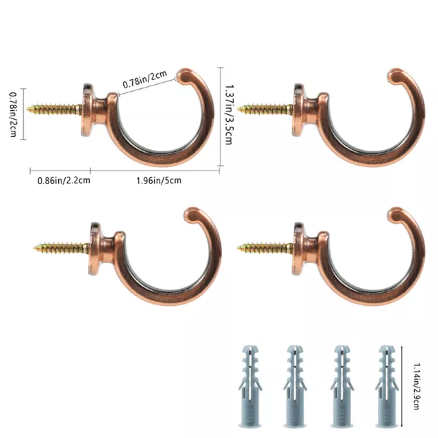 4Pcs Retro Curtain Hold Wall Mounted Alloy Tie Back Tassel Arm Hook Loop Holder