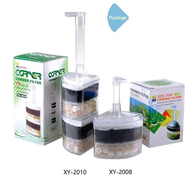XY-2008 Air Driven Bio Corner Filter Sponge Fry Shrimp Nano Fish Tank Aquarium