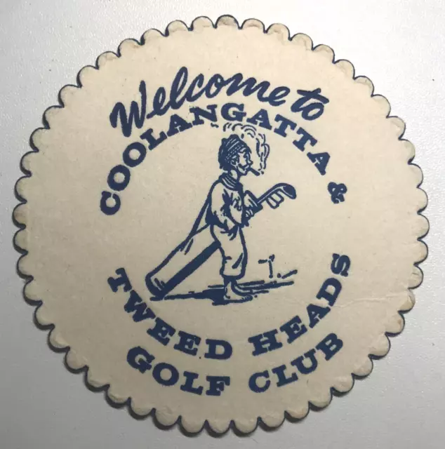 Coolangatta & Tweed Heads Golf Club Vintage Drink Beer Coaster Drip Mat Ephemera